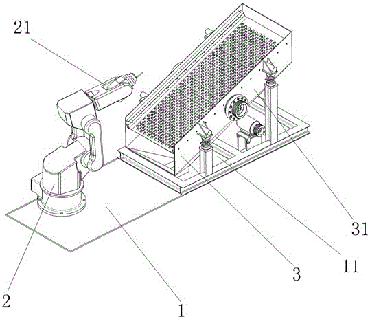 采用機(jī)械手臂的振動(dòng)送料機(jī)構(gòu)的制作方法附圖