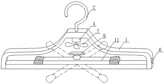 一種快速風(fēng)干衣服的衣架的制作方法附圖
