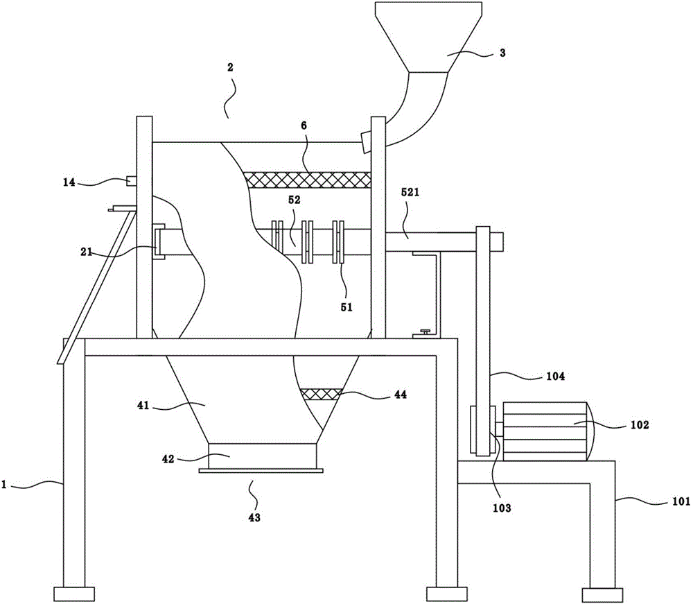 便于維修的膨潤土加工機的制作方法附圖