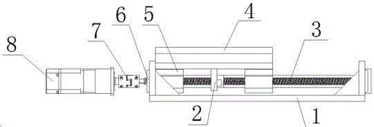 一種電機(jī)驅(qū)動(dòng)梯形絲桿傳動(dòng)做直線運(yùn)動(dòng)結(jié)構(gòu)的制作方法附圖